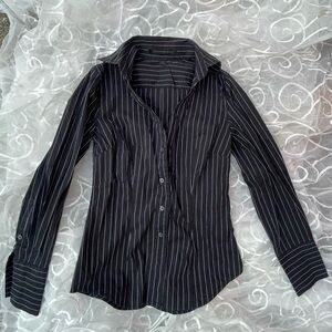 Express Design Studio white pinstriped dress shirt XS